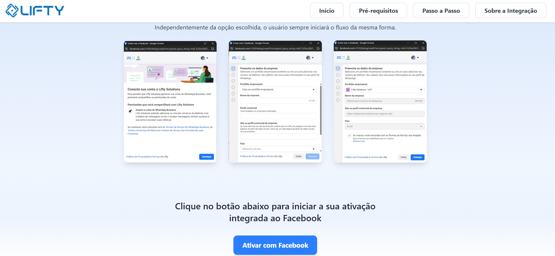 Página de Ativação